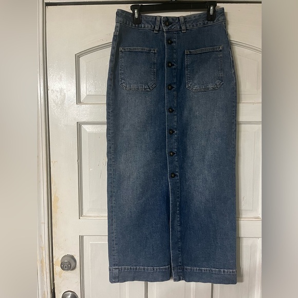 Pilcro Denim Buttondown Pencil Skirt Size 8 - Picture 6 of 11